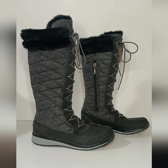 Salomon Hime High Snow Winter Boots Womens Size 7 EUR 38 Black Asphalt Pewter - Picture 2 of 12